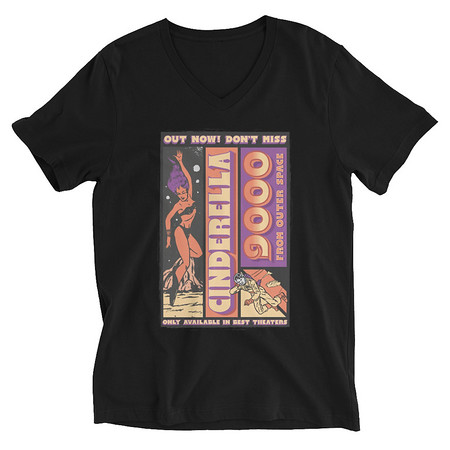 [ID: 223-G378] Cinderella 9000 - Retro Astronaut Unisex V-Neck Tee