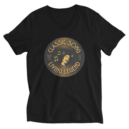 [ID: 223-G385] Classic Song - Music Record Unisex V-Neck Tee