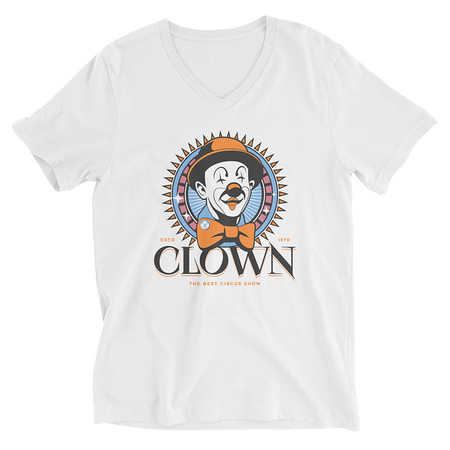 [ID: 223-G388] CLOWN LOGO Unisex V-Neck Tee