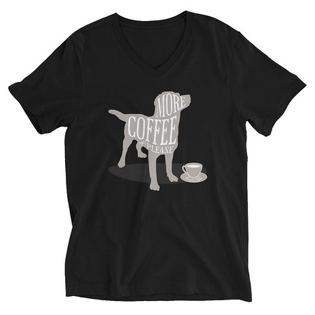 [ID: 223-G399] Coffee Dog Unisex V-Neck Tee
