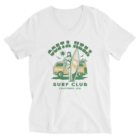 [ID: 223-G425] Costa Mesa Surf Club - Campervan Unisex V-Neck Tee