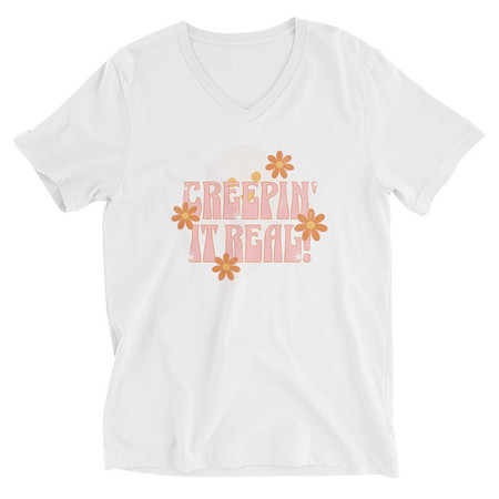 [ID: 223-G436] Creepin' It Real - Halloween Unisex V-Neck Tee