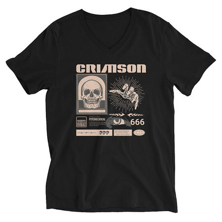 [ID: 223-G438] Crimson Unisex V-Neck Tee