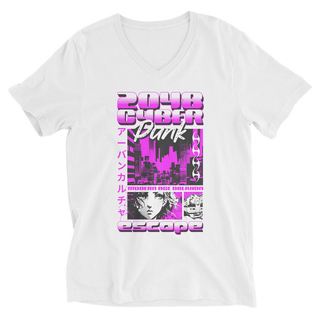 [ID: 223-G458] Cyber Punk Escape - Japanese Anime Unisex V-Neck Tee