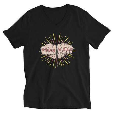 [ID: 223-G463] Dads Rule Unisex V-Neck Tee
