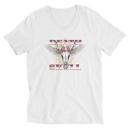 [ID: 223-G474] Deah Skull Unisex V-Neck Tee