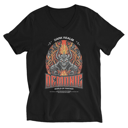 [ID: 223-G488] Demonic Unisex V-Neck Tee
