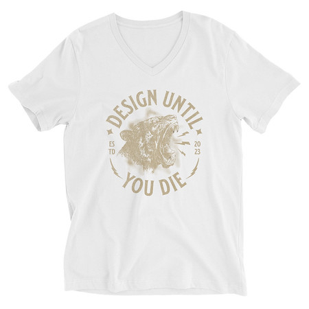 [ID: 223-G490] DESIGN UNTIL YOU DIE Unisex V-Neck Tee