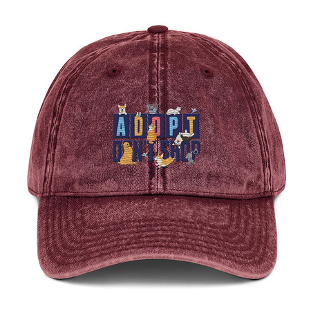 [ID: 327-G23] Adopt a Pet - Cute Animal Vintage Cap