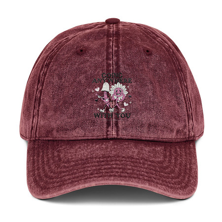[ID: 327-G93] Anywhere With You - Typographic Cartoon Streetwear Vintage Cap