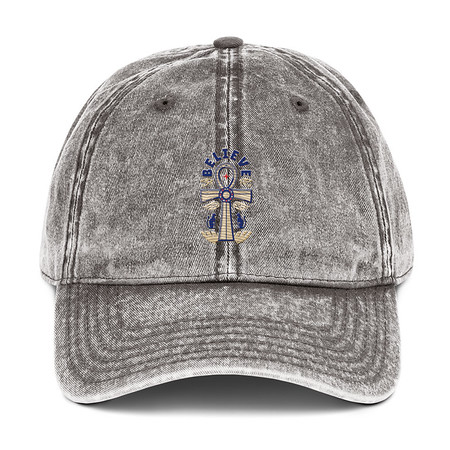 [ID: 327-G178] Believe  - Faith Symbol Vintage Cap