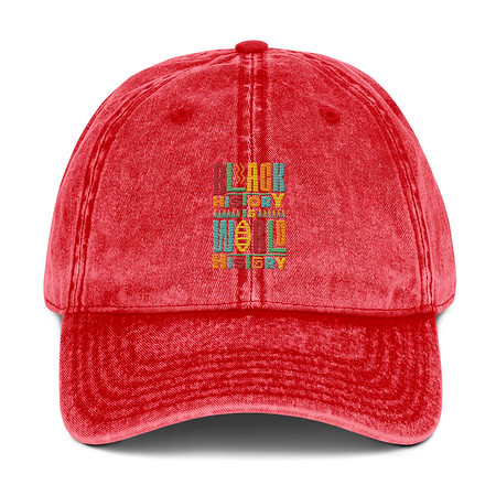 [ID: 327-G218] Black History Is World History - Colorful Typography Vintage Cap