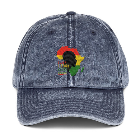 [ID: 327-G221] Black History Month - African Continent Vintage Cap