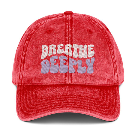 [ID: 327-G283] Breathe Deeply Vintage Cap