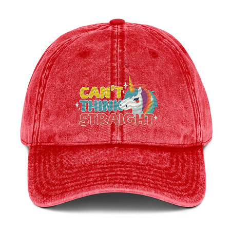 [ID: 327-G328] Can't Think Straight (2) Vintage Cap