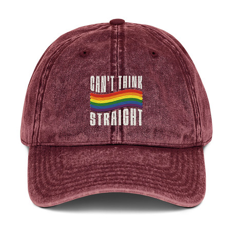 [ID: 327-G329] Can't Think Straight Vintage Cap