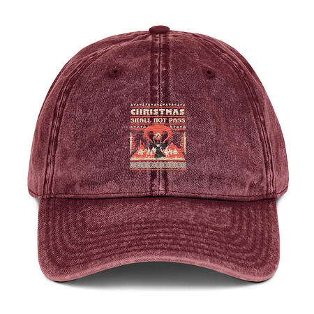 [ID: 327-G375] Christmas Shall Not Pass - Flaming Wizard Vintage Cap