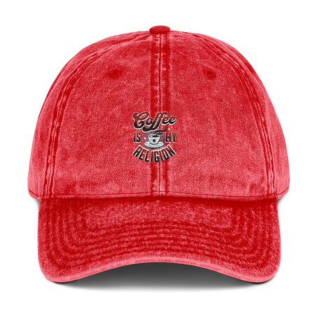 [ID: 327-G403] Coffee is my Religion - Funny Vintage Cap