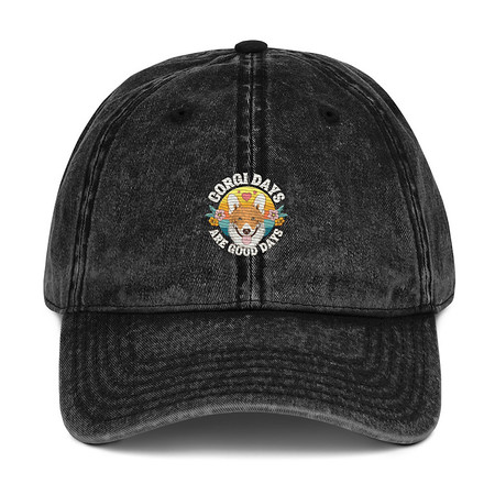 [ID: 327-G420] Corgi Days - Funny Animal Vintage Cap
