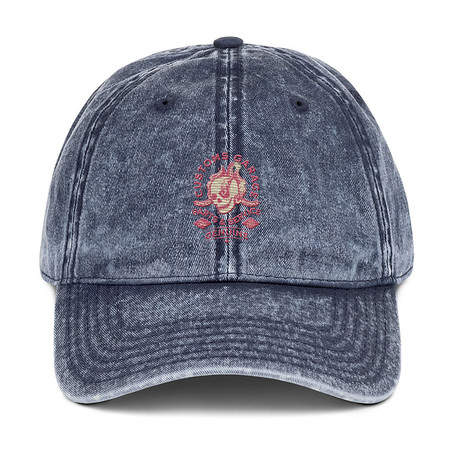 [ID: 327-G447] Customs Garage - Flaming Skull Vintage Cap