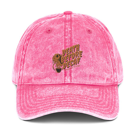 [ID: 327-G475] Death Before Decaf - Coffee Vintage Cap