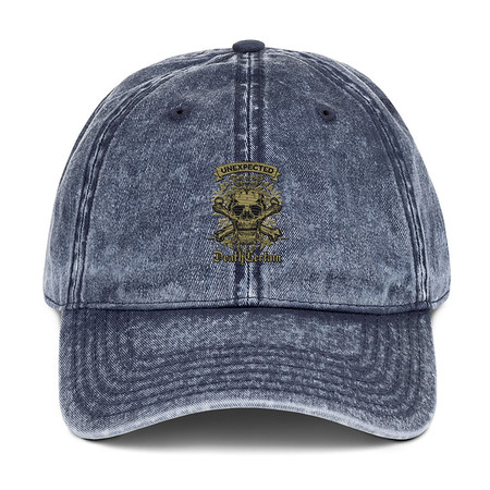 [ID: 327-G477] Death Certain and Unexpected Vintage Cap