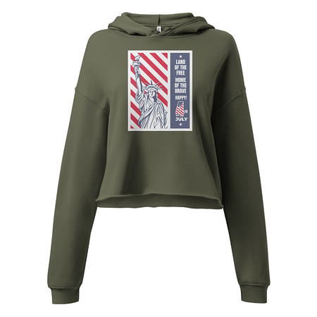 [ID: 317-G8] 4th of July Women's Cropped Hoodie
