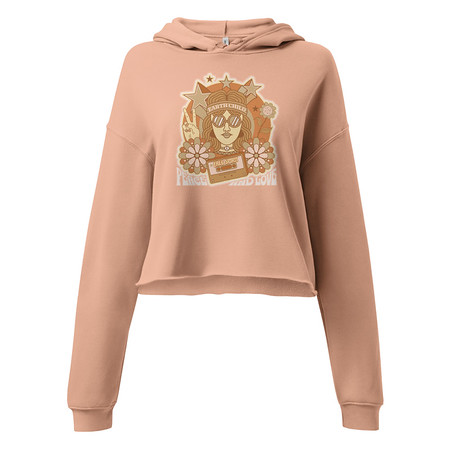 [ID: 317-G11] 60s tee design Women's Cropped Hoodie