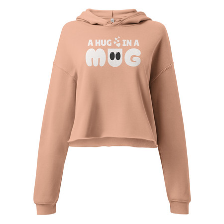 [ID: 317-G17] A Hug in a Mug - Funny Cartoon Women's Cropped Hoodie