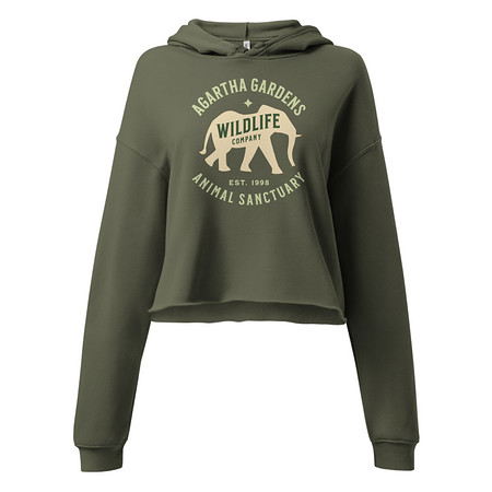 [ID: 317-G33] Agartha Gardens Wildlife - Animal Sanctuary Women's Cropped Hoodie