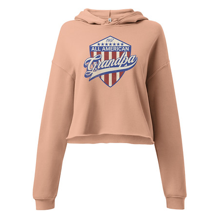 [ID: 317-G41] all american grandpa Women's Cropped Hoodie