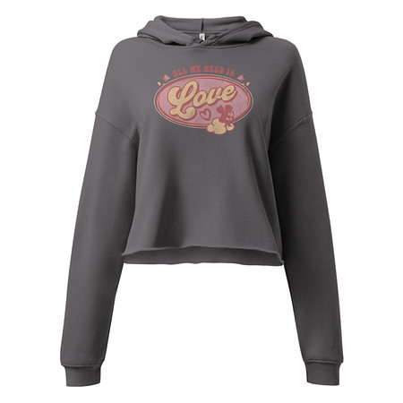 [ID: 317-G48] All We Need Is Love - Cupid Women's Cropped Hoodie