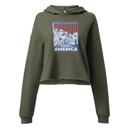 [ID: 317-G58] AMERICA (2) Women's Cropped Hoodie