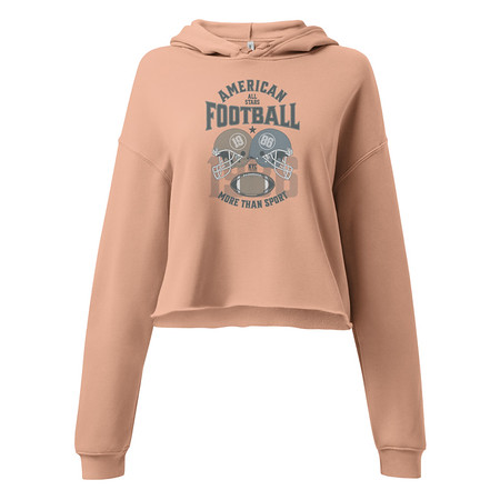 [ID: 317-G64] American All Star Football - Sports Helmet Women's Cropped Hoodie