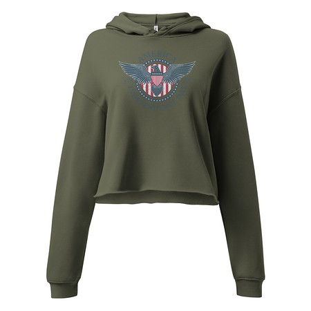[ID: 317-G67] American Eagle Badge Women's Cropped Hoodie