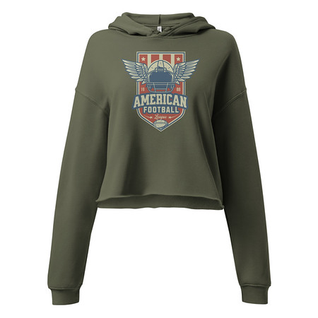 [ID: 317-G70] American Football League - Sports Helmet Women's Cropped Hoodie