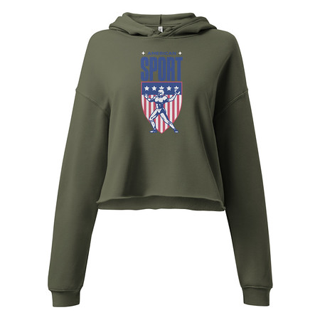 [ID: 317-G71] American Football Sport Women's Cropped Hoodie
