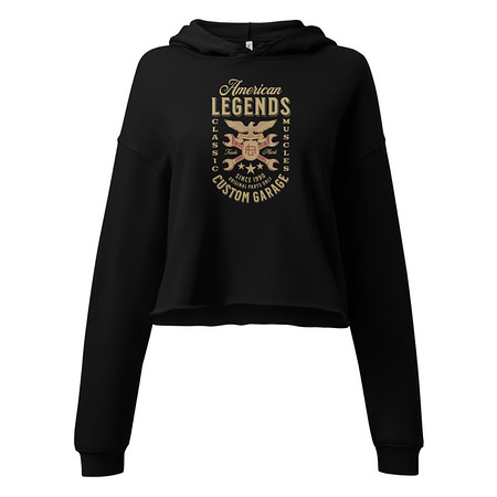 [ID: 317-G75] American Legends Garage - Eagle Women's Cropped Hoodie