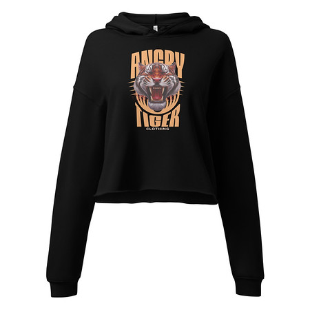 [ID: 317-G85] Angry Tiger - AI Women's Cropped Hoodie