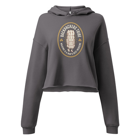 [ID: 317-G125] Backpackers Tribe - Adventure Badge Women's Cropped Hoodie