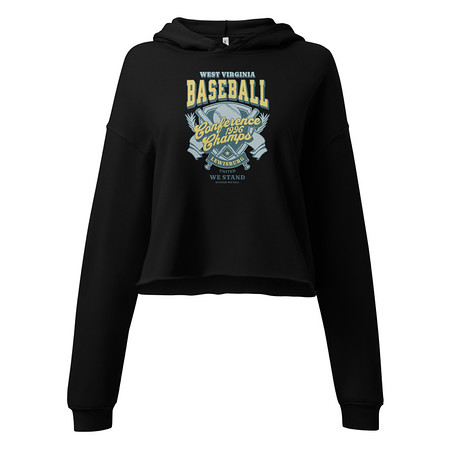 [ID: 317-G141] Baseball Conference Championships - Athlectic Badge Women's Cropped Hoodie