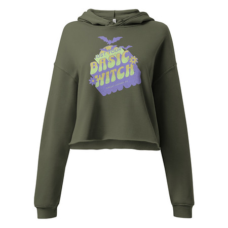 [ID: 317-G146] Basic Witch - Halloween Women's Cropped Hoodie
