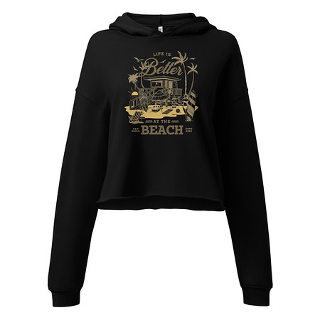 [ID: 317-G167] Beach Life - Outdoor Women's Cropped Hoodie