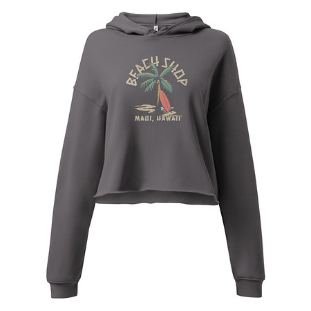 [ID: 317-G169] Beach Shop Women's Cropped Hoodie