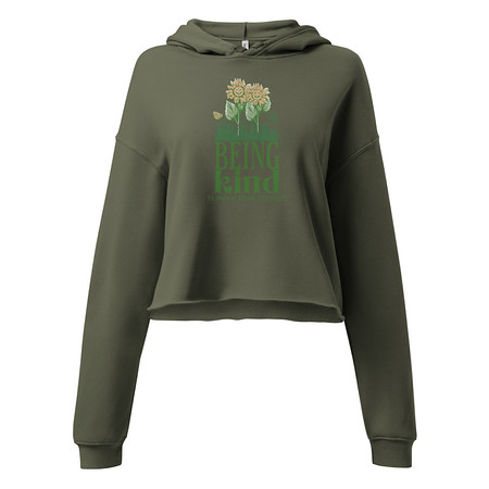 [ID: 317-G177] Being Kind is more than enough Women's Cropped Hoodie