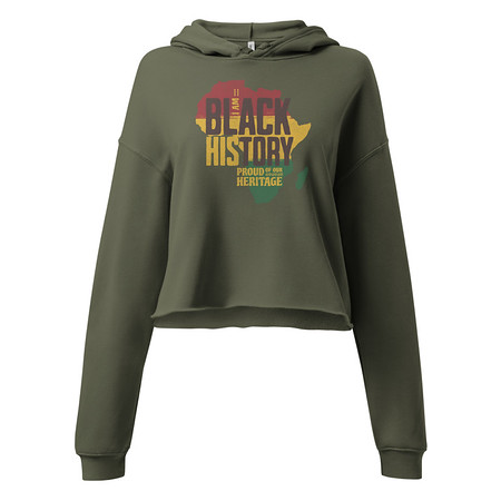 [ID: 317-G217] Black History - Heritage Map Women's Cropped Hoodie