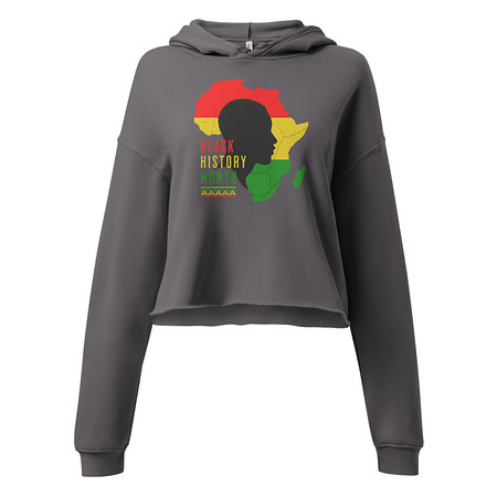 [ID: 317-G221] Black History Month - African Continent Women's Cropped Hoodie
