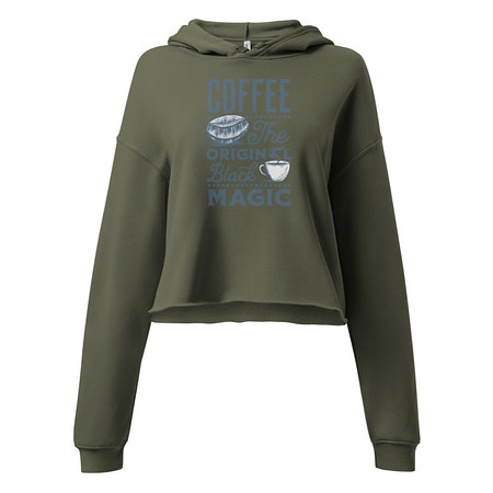 [ID: 317-G227] Black Magic Coffee - Simple Cup Women's Cropped Hoodie