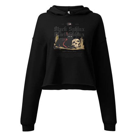 [ID: 317-G230] Black Sphinx Women's Cropped Hoodie