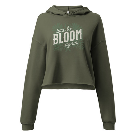 [ID: 317-G239] Bloom Again Women's Cropped Hoodie
